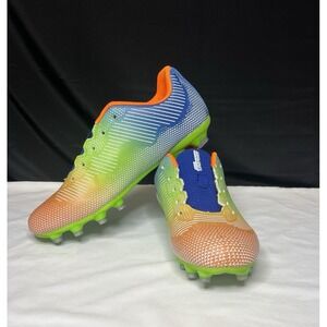 Brava Soccer Cleats Size Youth 6D Boys or Girls Orange/Green/Blue No Laces
